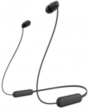 Безжични слушалки с микрофон Sony - WI-C100, черни -1