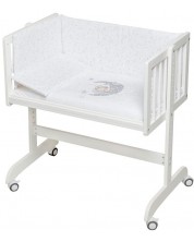 Бебешка мини кошара Interbaby - Мече, със спален комплект, сив -1