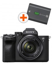 Безогледален фотоапарат Sony - Alpha A7 IV, 33MPx, 28-70mm, f/3.5-5.6 + батерия Sony NP- FZ100