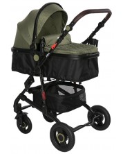 Бебешка количка Lorelli - Alba Premium, с адаптори, Loden Green