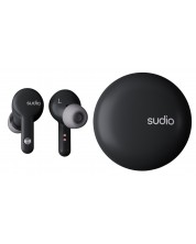 Безжични слушалки Sudio - A2, TWS, ANC, черни -1