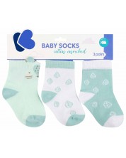 Бебешки чорапи с 3D уши KikkaBoo - Jungle King, 0-6 месеца, 3 чифта -1