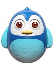 Бебешка дрънкалка Happy World - Roly Poly, Penguin 2, синя -1