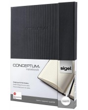 Бележник Sigel Conceptum - A4, черен, с магнитно затваряне -1