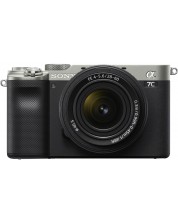 Безогледален фотоапарат Sony - Alpha 7C, FE 28-60mm, Silver -1