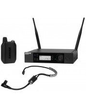 Безжична микрофонна система Shure - GLXD14R+/SM35, черна/сива -1