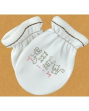 Бебешки ръкавички For Babies - Give me a hug, червен надпис -1