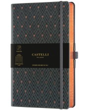 Бележник Castelli Copper & Gold - Diamonds Copper, 9 x 14 cm, линиран