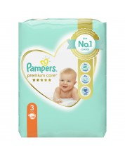 Бебешки пелени Pampers - Premium Care 3, 20 броя