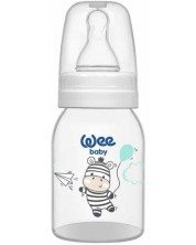 Бебешко шише Wee Baby Classic - 125 ml, бяло със зебра -1
