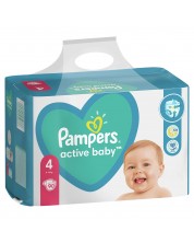 Бебешки пелени Pampers - Active Baby 4, 90 броя -1