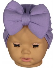 Бебешка шапка тип тюрбан NewWorld - Лилава -1