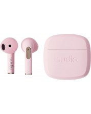 Безжични слушалки Sudio - N2, TWS, розови -1