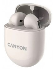 Безжични слушалки Canyon - TWS-6, бежови -1