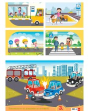 Безопасност на движението по пътищата за 3. група в детската градина (Комплект 3 табла)
