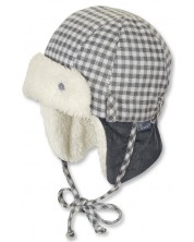 Бебешка зимна шапка-ушанка Sterntaler - 45 cm, 6-9 месеца, сива