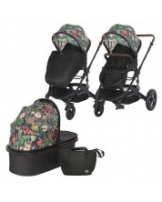 Бебешка количка с твърд кош Lorelli - Boston, Tropical Flowers -1
