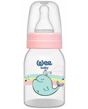 Бебешко шише Wee Baby Classic - 125 ml, розово с кит -1