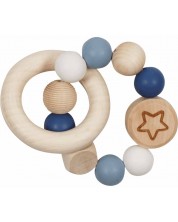 Бебешка еластична дрънкалка Goki - Звезда в бяло и синьо -1