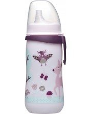 Бебешко шише с твърд накрайник NIP - First Cup, 330 ml, розово