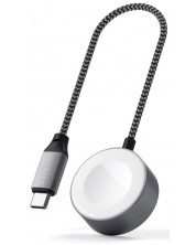 Безжично зарядно Satechi - Magnetic Charge Cable USB-C, Apple Watch, сиво -1