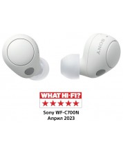 Безжични слушалки Sony - WF-C700N, TWS, ANC, бели -1
