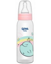 Бебешко шише Wee Baby Classic - 250 ml, розово с кит -1