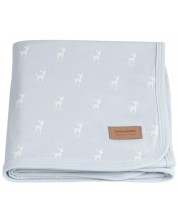Бебешко одеяло Bonjourbebe -  Deer, 65 x 80 cm, синьо -1