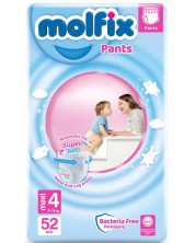 Бебешки пелени гащи Molfix - Maxi 4, 9-14 kg, 52 броя -1