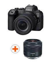 Безогледален фотоапарат Canon - EOS R6 Mark II, RF 24-105mm, f/4-7.1 IS STM + Обектив Canon - RF 35mm f/1.8 IS Macro STM -1