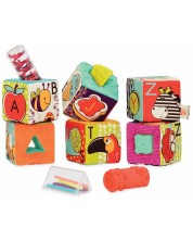 Бебешка играчка Battat - Текстилни кубчета с формички -1
