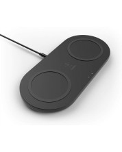 Безжично зарядно Belkin - Dual Wireless Charging Pad, 15W, черно -1