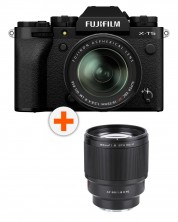 Безогледален фотоапарат Fujifilm - X-T5, 18-55mm, Black + Обектив Viltrox - AF 85mm, F1.8, II XF, FUJIFILM X -1