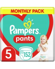 Бебешки пелени гащи Pampers 5, 152 броя -1