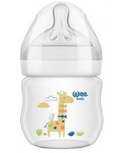 Бебешко шише Wee Baby Natural, PP, 125 ml, бяло с жираф -1