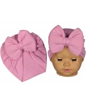 Бебешка шапка тип тюрбан NewWorld - Розова -1