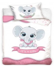 Бебешки спален комплект от 2 части Sonne - Little Elephant Pink