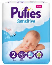 Бебешки пелени Pufies Sensitive 2, 72 броя