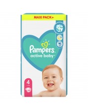 Бебешки пелени Pampers - Active Baby 4, 62 броя