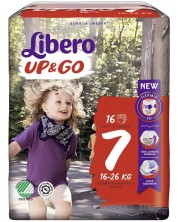 Бебешки пелени гащи Libero - Up&Go 7, 16 броя -1
