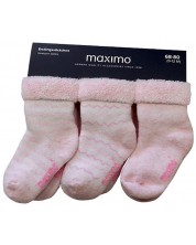 Бебешки хавлиени чорапи Maximo - Фигури, розови