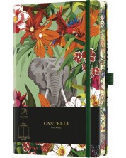 Бележник Castelli Eden - Elephant, 13 x 21 cm, бели листове -1