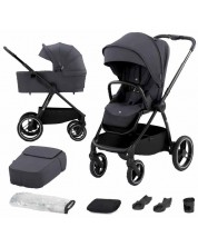 Комбинирана бебешка количка 2 в 1 KinderKraft - Nea, Deep Grey