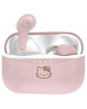 Детски слушалки OTL Technologies - Hello Kitty, TWS, розови/бели -1