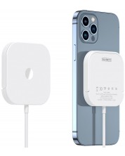 Безжично зарядно Duzzona - Desk Stand, Android/Apple, 15W, бяло -1