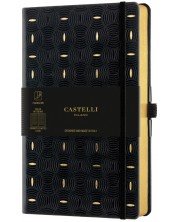 Бележник Castelli Copper & Gold - Rice Grain Gold, 13 x 21 cm, бели листове