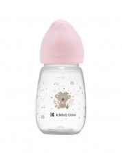 Бебешко шише с широко гърло KikkaBoo Clouds - Savanna, 260 ml, Pink -1