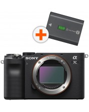 Безогледален фотоапарат Sony - A7C, 24.2MPx, черен + батерия Sony NP- FZ100 -1