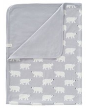 Бебешко одеяло от органичен памук Fresk - Polar bear, 80 х 100 cm 