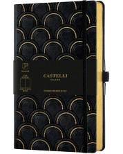 Бележник Castelli Copper & Gold - Art Deco Gold, 13 x 21 cm, бели листове
